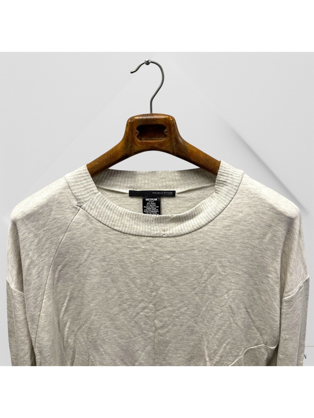 Thomas wylde Rayon Sweater Jumper M medium Super Soft Crew Neck Slit